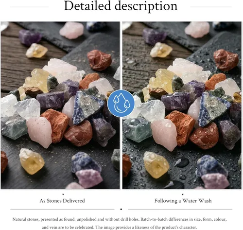 Miniatura 7 de Rockcloud 1 libra de cristales naturales en bruto, piedras ásperas para cabujón, pulido, corte, lapidario, pulido, curación de cristales Reiki, Azul