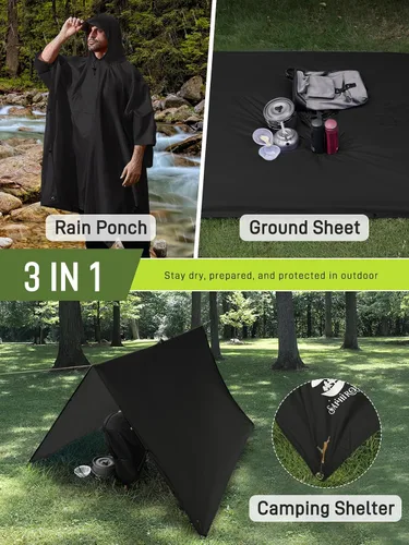 Miniatura 2 de Impermeable con capucha estilo poncho, para hombres y mujeres