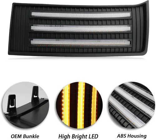 Miniatura 2 de Kit de luz antiniebla frontal LED completa DRL para Toyota Tundra 2022 2023 parachoques de repuesto, función como luces direccionales secuenciales