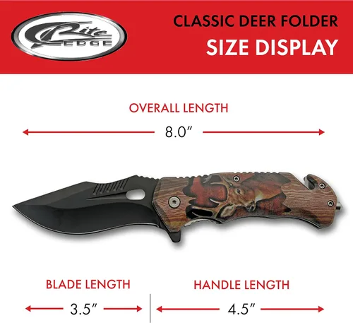 Miniatura 3 de SZCO Cuchillo plegable de 4.75 pulgadas, cuchillo de bolsillo con cortador de cinturón de seguridad y rompedor de vidrio, mango de estampado