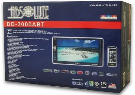 Miniatura 9 de Absolute DD-3000ABT Receptor reproductor de DVD multimedia de doble DIN de 7 pulgadas con pantalla táctil y panel frontal desmontable Bluetooth