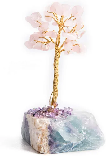 Miniatura 15 de YGLINE Bonsái de siete chakras, Feng Shui, árbol de dinero, equilibrio de chakras, reiki, sanación de cristal de aura, limpieza de cristal EMF