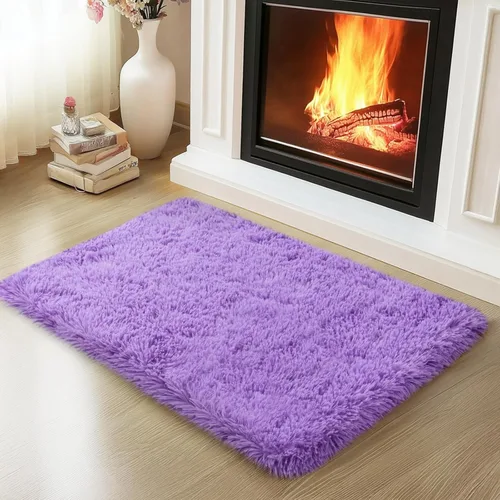 Miniatura 113 de Mugorn - Alfombra de 8 x 10 pies, alfombras grandes, esponjosas, suaves, peludas, antideslizantes, mullidas para interiores, color negro, 8 x 10 pies