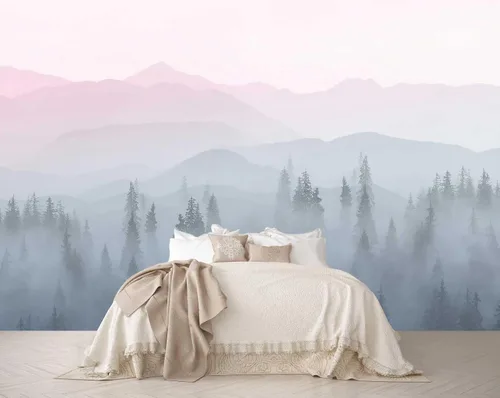Miniatura 24 de Reyhui - Mural de pared con imagen de bosque y arroyo, papel tapiz grande con escena natural para dormitorio, sala de estar, fondo de TV, sofá
