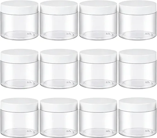 Miniatura 12 de TUZAZO Paquete de 4 tarros de plástico de 1 onza con tapas blancas, recipientes de plástico pequeños de 1 onza con tapas para productos de belleza