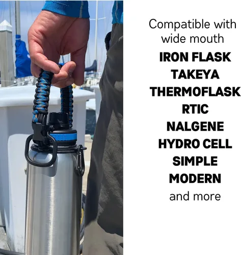 Miniatura 4 de Gearproz - Asa de cuerda de paracaídas para Hydroflask - Asa de correa de supervivencia de cuerda de paracaídas núm. 1 de Estados Unidos, para Cielo