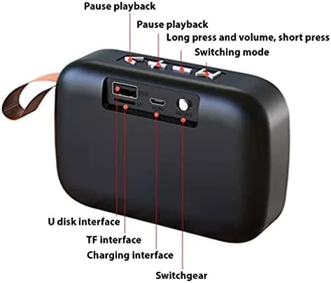 Miniatura 6 de Altavoz compatible con su Xiaomi Poco X3 Pro Diseño de tela 3W Playtime 6H Interior, Viaje al aire libre (rojo)