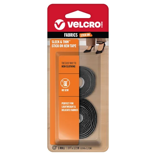 Miniatura 14 de Marca VELCRO Elegante y Delgada para Telas Cinta de 6 pies x 3/4 pulgadas, Blanco Suave en la Piel Ultra Ligera con Tecnología de Carril
