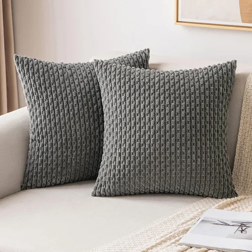 Miniatura 27 de MIULEE - Paquete de 2 fundas de cojín decorativas, modernas y boho, de terciopelo, con textura a rayas, para sofá, cama, sala de estar, decoración