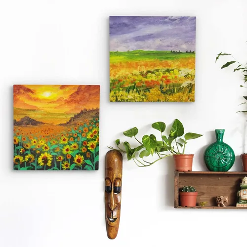 Miniatura 7 de Falling in Art - Juego de paneles de lienzo de madera de abedul sin terminar, paquete de 2 tablas de cuna de estudio de 3/4 pulgadas de profundidad