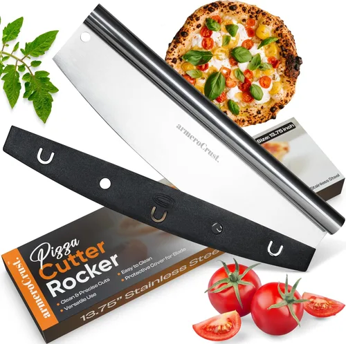 Cortador de pizza de 13.75 pulgadas - Cortador de pizza fácil de cortar - Cortador de pizza de acabado premium con diseño de cortador de pizza que