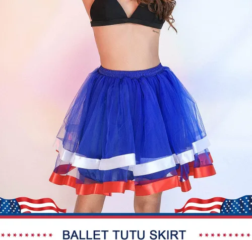 Miniatura 3 de Nicute Falda tutú para mujer, 4 de julio, color rojo, blanco y azul, con estrellas, divertida, patriótica, para fiesta del Día de la Independencia
