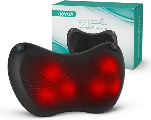 Miniatura 8 de Shiatsu Masajeador de cuello y espalda con calor, almohada de masaje de tejido profundo 3D para espalda baja, hombro, pantorrilla, pie, uso en casa