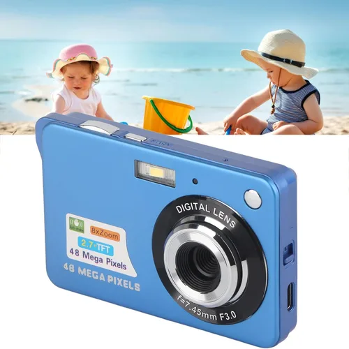 Miniatura 3 de Eujgoov Digital Camera, 4K 48MP Vlogging Camera with 8X Zoom 2.7in Screen and Fill Light for Photography (Blue)