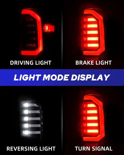 Miniatura 4 de AUTOONE 2023 Ensamblaje de Luz Trasera LED Mejorado para Toyota Tacoma con Carcasa Negra y Lente Ahumada, Reemplazo de Lámpara Trasera para Toyota