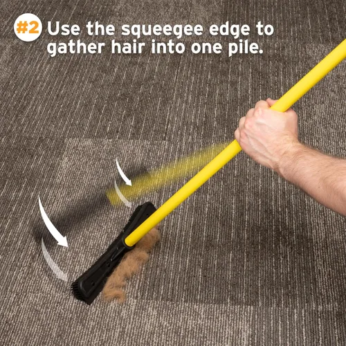 Miniatura 4 de Escoba original FURemover de goma para pelo de mascotas con rasqueta, con mango telescópico de 58" para alfombra, baldosas y madera dura y cepillo