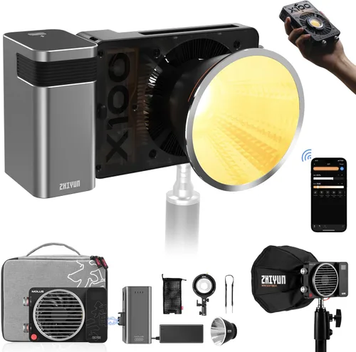 Miniatura 13 de ZHIYUN MOLUS X100 RGB PRO 100W Luz de Vídeo [Oficial] V2 Versión Mejorada Iluminación Profesional para Fotografía Portátil Salida Continua