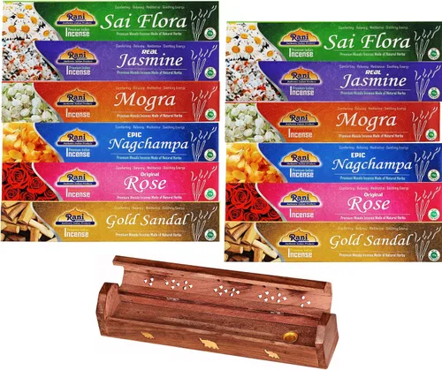 Miniatura 12 de Rani Brand Authentic Indian Products Epic Nagchampa Incienso (0.53 oz x 10 paquetes, total 100 varillas) para Puja, meditación y fragancia casera
