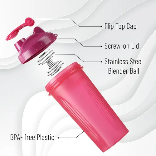 Miniatura 4 de Mr. Pen- Botellas agitadoras para mezclas de proteínas, 28 onzas, paquete de 4 Botella colorida de la coctelera de la proteína con la bola