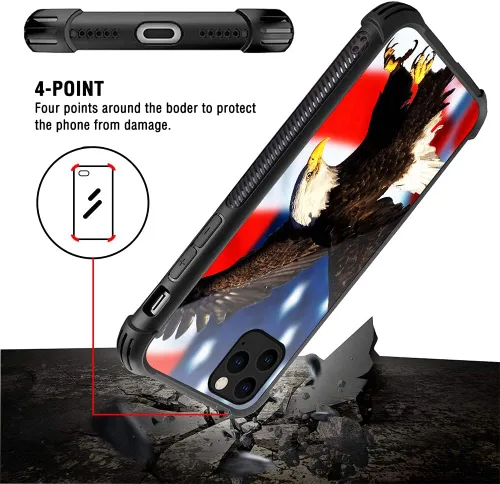 Miniatura 4 de Funda compatible con iPhone 13 Pro Max, fundas para niñas y mujeres, bandera estadounidense águila