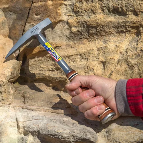 Miniatura 5 de ESTWING Rock Pick - Martillo de geología de 13 onzas con cara fresada y agarre de cuero genuino - E13PM, marrón
