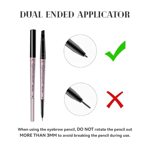 Miniatura 7 de Music Flower Lápiz de cejas de doble extremo, bolígrafo impermeable para cejas a prueba de manchas, maquillaje de ojos de larga duración, paquete