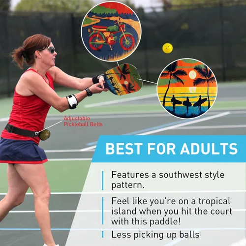 Miniatura 3 de Pickleball Paddles Set of 4 for Beginners Men Women Adults Patrón de estilo suroeste