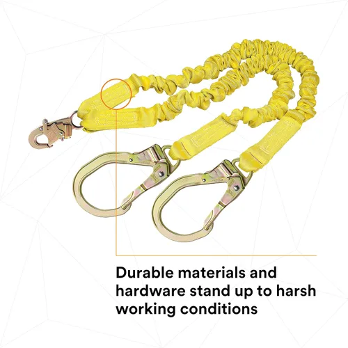 Miniatura 7 de 3M DBI-SALA Shockwave 2, 1244412 Cordón absorbente de choques, tela tubular, 100% amarre con ganchos de barras de refuerzo de acero en los extremos