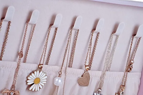 Miniatura 2 de GUKA Joyero organizador de viaje para mujeres y niñas, soporte de joyería para aretes, anillos, collares, joyas, organizador de viaje, caja