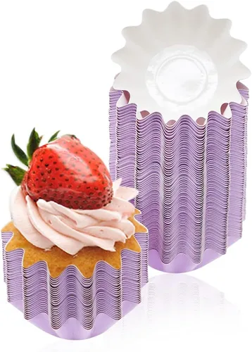 Miniatura 15 de 100 PCS Moldes de Papel Brioche para Hornear Moldes para Cupcakes Papel Antiadherente Recubierto Moldes Estándar para Muffins para Bodas Fiestas Rosa
