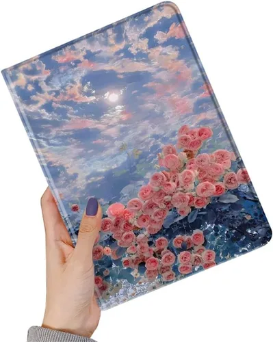 Miniatura 26 de kaidisen Funda de flores compatible con iPad de 9.7 pulgadas, 6ª y 5ª generación, iPad Air/Air 2, diseño de flores, ilustración floral con soporte