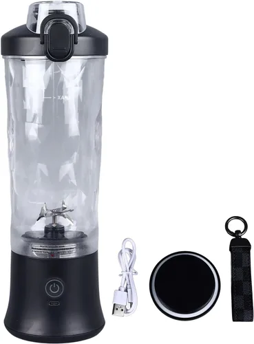Miniatura 7 de Licuadora portátil, 18000rpm 20.3 fl oz de gran capacidad inalámbrica de acero inoxidable con 6 cuchillas ultra afiladas para batidos y licuados