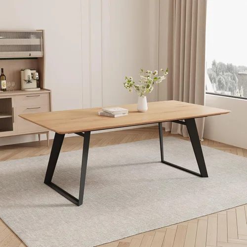 Miniatura 33 de ZckyCine Mesa de Comedor Moderna de Mediados de Siglo y Sillas para 4 Rectangular de Madera Expandible que Ahorra Espacio Multifuncional Marrón
