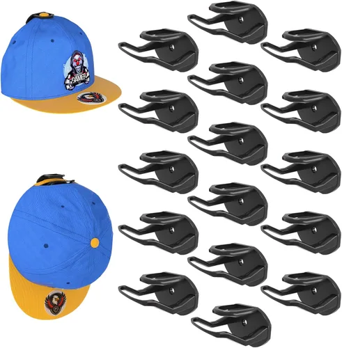 Niunuerga Paquete de 16 Ganchos Adhesivos para Sombreros para Pared, Perchero Fuerte para Gorras de Béisbol, Organizador de Sombreros para