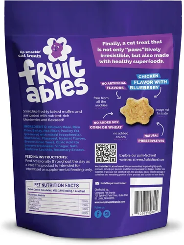 Miniatura 10 de Sorpresas crujientes de frutas para gatos Saludables sorpresas para gatos con ingredientes limitados Bajas en calorías 2.5 onzas
