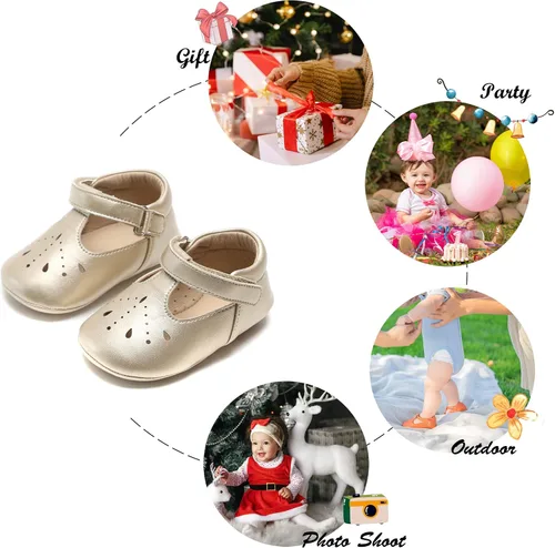 Miniatura 244 de Felix & Flora Zapatos de bebé de suela suave - Zapatos de bebé para caminar, mocasines, suela de goma, zapatos de cuna