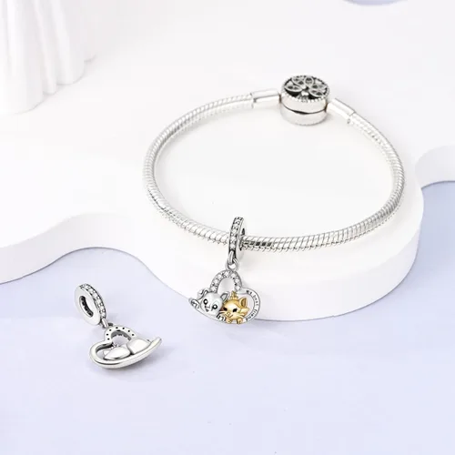 Miniatura 2 de MULA Dijes de plata de ley 925 para pulseras y collares, colgantes colgantes de joyería para mujer