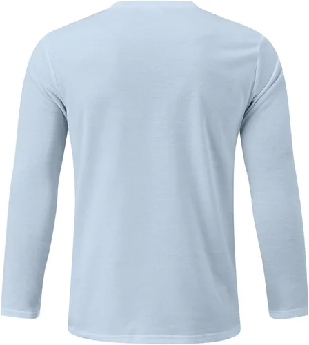 Miniatura 2 de Camisetas de manga larga para hombre, transpirables, con cuello redondo, térmicas, ajuste regular, camisetas elegantes y cómodas