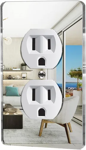 Miniatura 17 de 1 Pieza Placa de Interruptor de Luz con Espejo, Cubierta de Salida de Pared Decorativa de Acrílico, Placas de Interruptor de Espejo, Placas de Pared