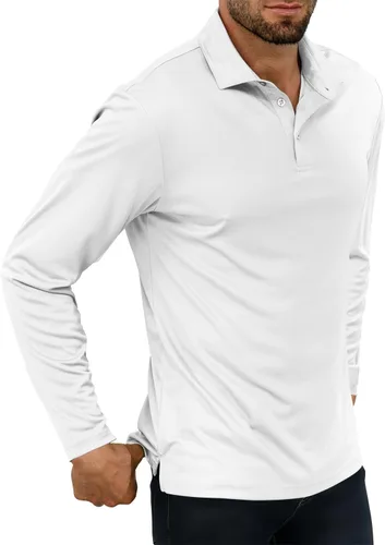 Miniatura 3 de JOYMASAR Camisas de golf para hombre - Polo de manga corta sólido que absorbe la humedad