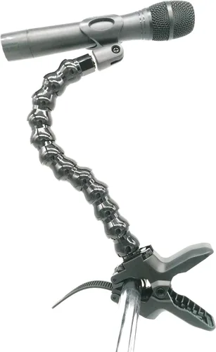 Miniatura 3 de Soporte de abrazadera para micrófono de mesa con soporte de extensión de cuello de cisne de 5/8 pulgadas y 27 hilos para micrófonos, funciona