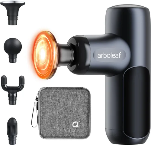 Miniatura 8 de arboleaf Mini pistola de masaje de tejido profundo, masajeador muscular de percusión para aliviar el dolor de espalda, tamaño portátil de viaje Gris