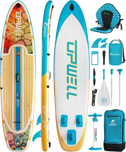 UPWELL Tabla de remo de pie de 10 pies 6 pulgadas / 11 pies para jóvenes y adultos, tabla de remo inflable con diseño estable, accesorios de SUP
