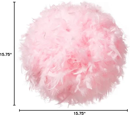 Miniatura 7 de Waneway Sombra de lámpara de 40 cm con diseño de plumas para lámpara colgante de techo, pantalla de lámpara para lámpara de mesa y de pie para sala