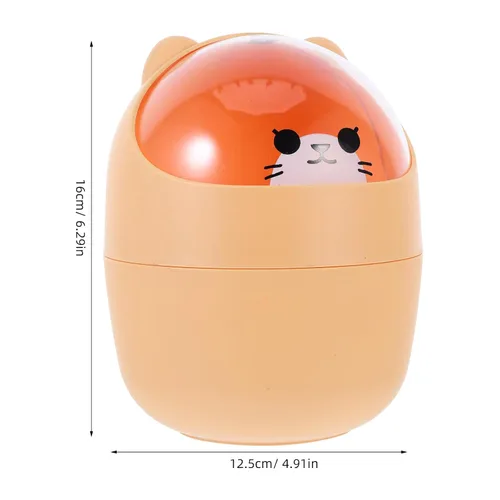 Miniatura 5 de Homoyoyo Mini cubo de basura kawaii con diseño de oso lindo, estilo nórdico, mini bote de basura con tapa para oficina, dormitorio, uso