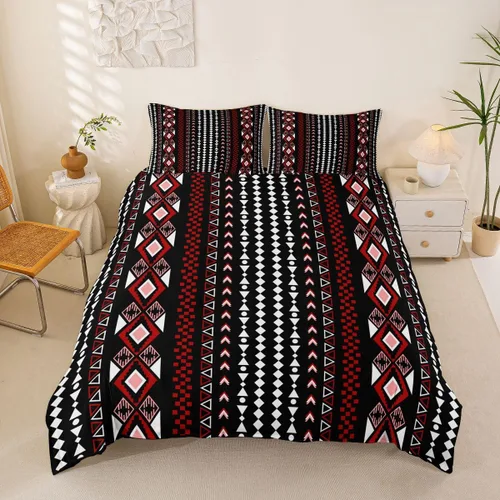 Miniatura 13 de Erosebridal Bohemian Duvet Cover Twin Country Southwestern Comforter Cover for Kids Teens Boho Aztec Arrows Diamond Bedding Set Black Gray Geometric