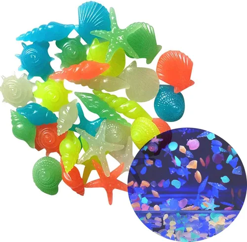 Miniatura 11 de Oubest Guijarros/Piedras que Brillan en la Oscuridad/Rocas Luminosas Decoración Azul para Jardín/Pecera/Acuario/Sendero/Entrada de Blanco