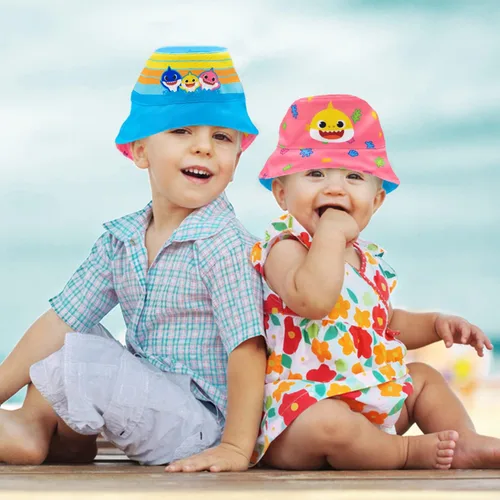 Miniatura 5 de Sombrero de cubo para niños pequeños, sombrero reversible para niños, sombrero de cubo para niñas pequeñas y sombrero de cubo para niños, tiburón