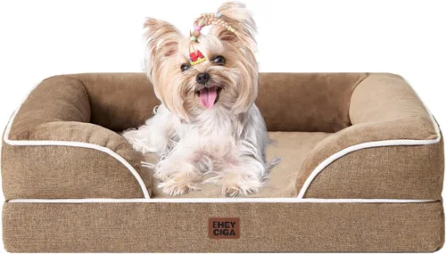 Miniatura 88 de EHEYCIGA - Cama ortopédica para perro grande, impermeable, de espuma viscoelástica y espuma tipo caja de huevos, bordes elevados, antideslizante