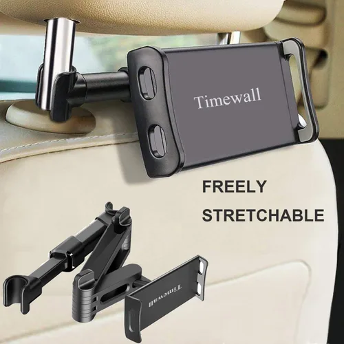 Miniatura 4 de Timewall Soporte universal para reposacabezas de automóvil, asiento trasero, soporte universal para teléfono celular, ángulo giratorio de 360°
